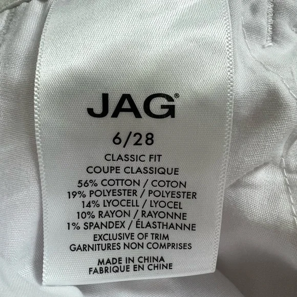 Jag Jeans White Scallop-Hem Denim Shorts - Picture 3 of 4